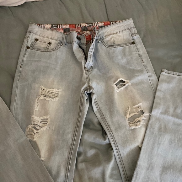 Jeans Mens White Wash Ripped Jeans Poshmark